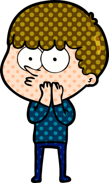 Bir insan tarafından çizilmiş meraklı bir çocuk.