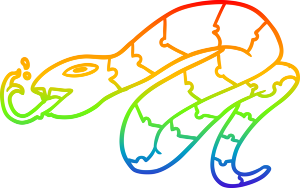 Bir insan tarafından çizilmiş tıslayan bir yılanın çizimi.