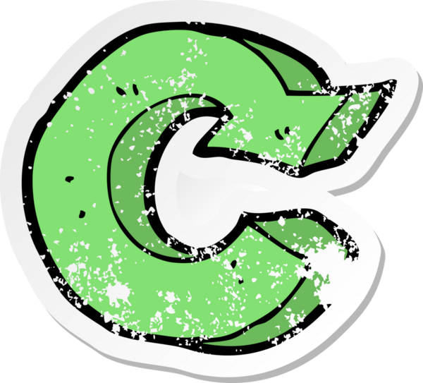 Bir insan tarafından çizilmiş geri dönüşüm sembolünün gerilimli retro yapıştırması.