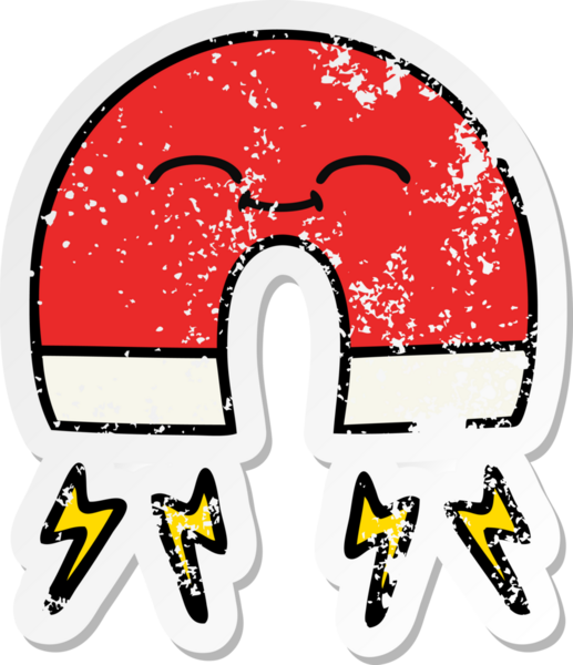 Bir insan tarafından çizilmiş şirin bir karikatür mıknatısı.