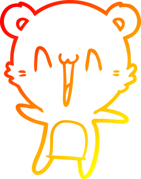 Bir insan tarafından çizilen mutlu ayı karikatürünü çiziyorum.