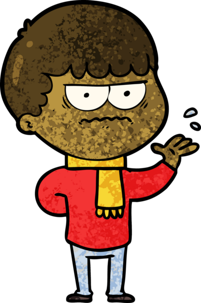 Bir insan tarafından çizilmiş rahatsız bir adam.