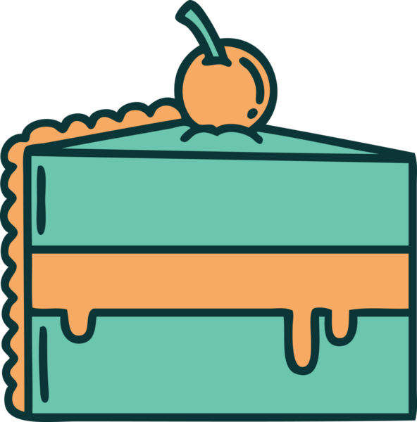 Bir insanın çizdiği çikolatalı pastanın ikonik dövmesi.