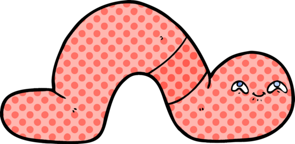 Bir insan tarafından çizilmiş bir solucan.