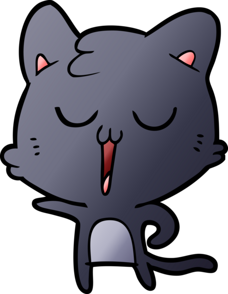 Bir insan tarafından çizilmiş çizgi film kedisi.