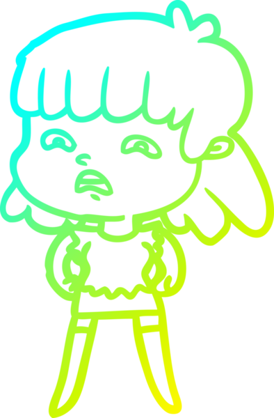 Bir insan tarafından çizilmiş endişeli bir karikatür çizimi.