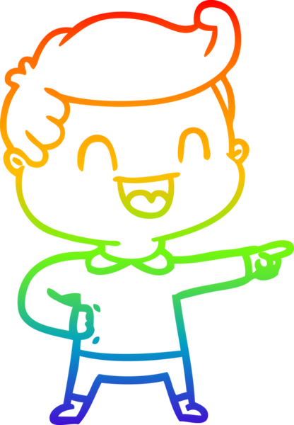 Gökkuşağı gradyan çizgi çizimi bir insan tarafından çizilmiş mutlu bir adamın çizimi