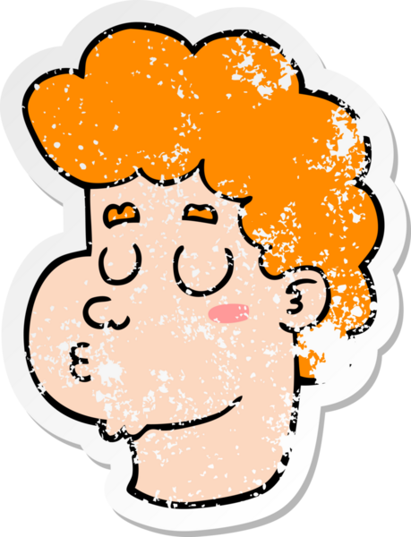 Bir insan tarafından çizilmiş karikatür erkek yüzü.