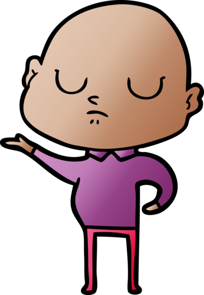 bir insan tarafından çizilmiş kel bir adam.