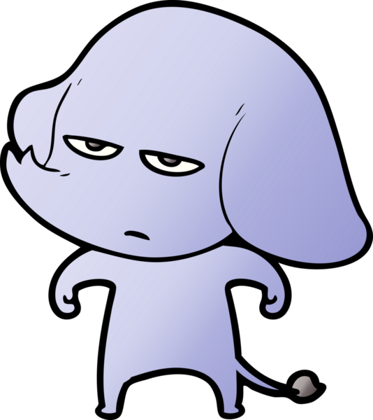 Bir insan tarafından çizilmiş kızgın bir fil.