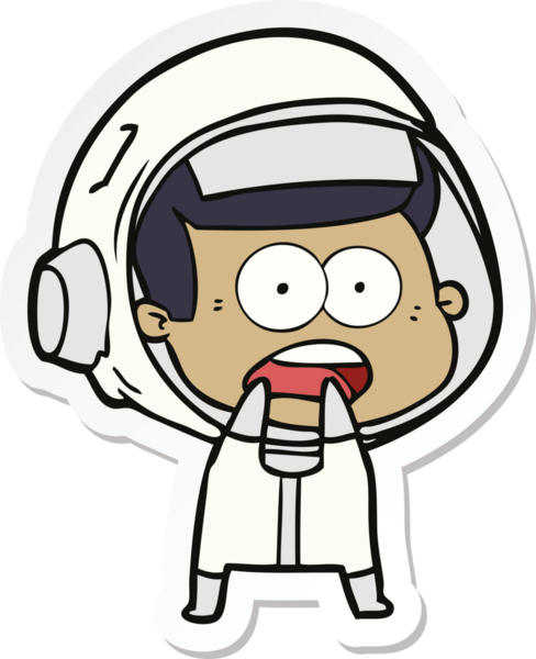 Bir insan tarafından çizilen bir karikatür çıkartması astronotu şaşırttı.