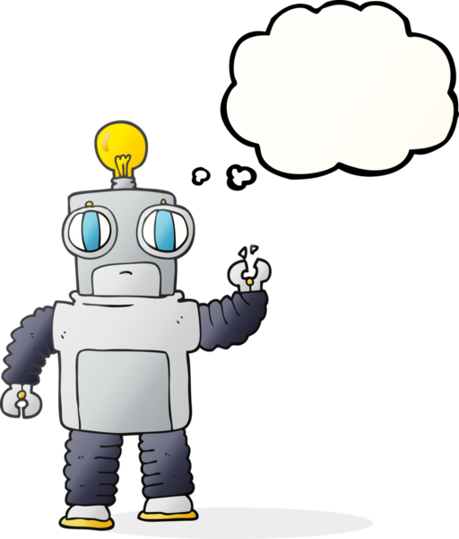 Bir insan tarafından çizilmiş serbest çizim baloncuk robot.