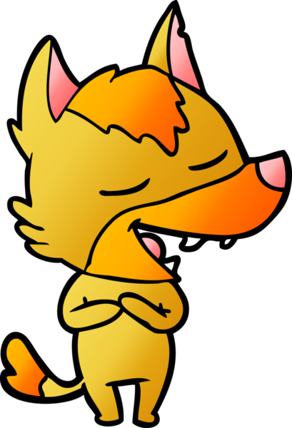 Bir insan tarafından çizilmiş tilki çizgi film karakteri