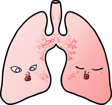 Bir insan tarafından çizilmiş karikatür ciğerleri.