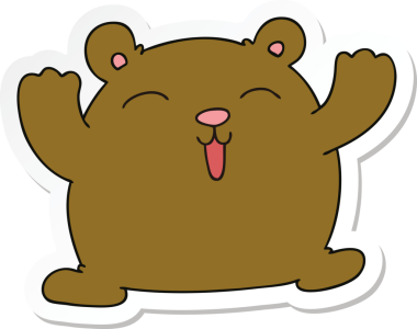 Bir insan tarafından çizilmiş garip bir el çizimi komik ayı.