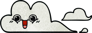 Bir insan tarafından çizilmiş eski grunge desenli bulutlar.