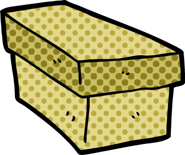 Bir insan tarafından çizilmiş karton kutu.