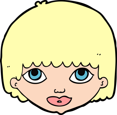 Bir insan tarafından çizilmiş bir kadın yüzü.