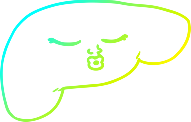 Bir karikatürün soğuk gradyan çizimi. Bir insan tarafından çizilmiş güzel karaciğer.