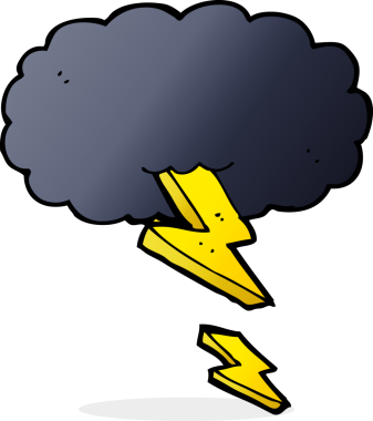 bir insan tarafından çizilmiş bir gökgürültüsü bulutu