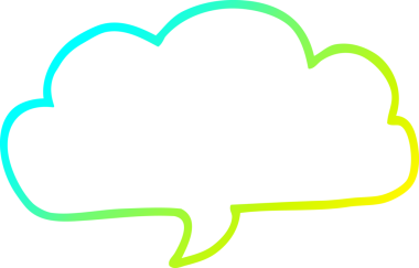 Bir insan tarafından çizilmiş bir karikatür bulutu konuşma baloncuğu çizimi