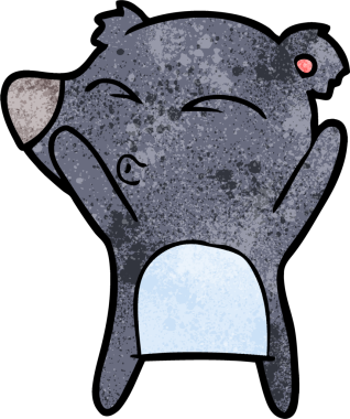 bir insan tarafından çizilmiş bir karikatür ıslık ayısı