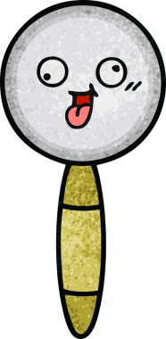 Bir insan tarafından çizilmiş bir büyüteçin retro grunge desen karikatürü