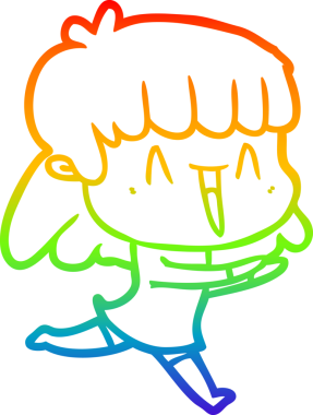 gökkuşağı gradyan çizimi bir insan tarafından çizilmiş bir karikatür kadın