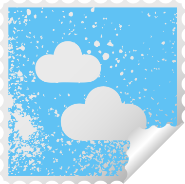 Bir insan tarafından çizilmiş kar bulutunun kareli çıkartması.