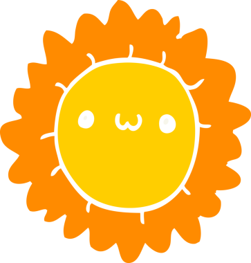 Bir insan tarafından çizilmiş düz renk çizgi film çiçeği