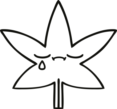 Bir insan tarafından çizilmiş bir sonbahar yaprağının çizgi çizimi