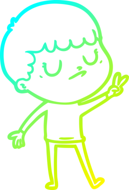 Bir insan tarafından çizilmiş soğuk gradyan çizgi film karakteri.