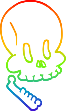 Bir insan tarafından çizilen cadılar bayramı kafatası çizgi çizimi