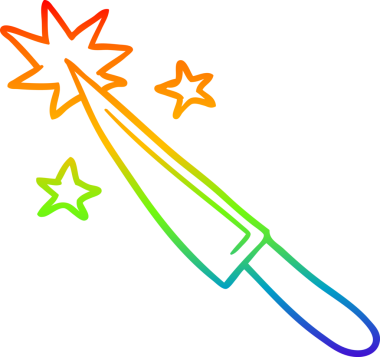 Bir insan tarafından çizilmiş keskin bir mutfak bıçağının çizimi.