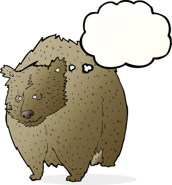 Bir insan tarafından çizilmiş dev bir ayı karikatürü.