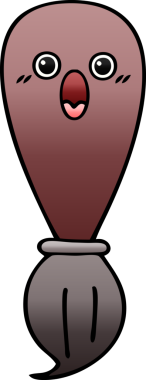 Bir insan tarafından çizilmiş bir boya fırçasının gölgeli karikatürü