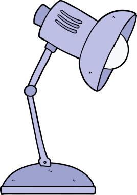 Bir insan tarafından çizilmiş çizgi film lambası.