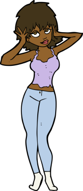 Bir insan tarafından çizilmiş güzel bir kadın.