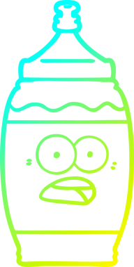 Bir insan tarafından çizilmiş bir çizgi film spor içeceğinin soğuk gradyan çizimi