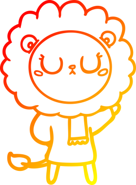 Bir insan tarafından çizilmiş karikatür aslanının sıcak çizgi çizimi