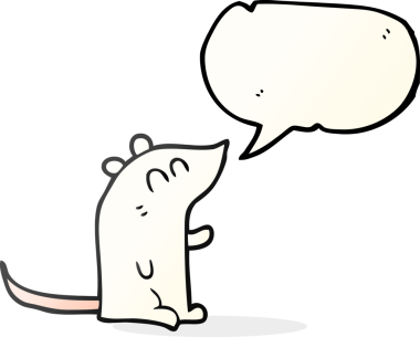 Bir insan tarafından çizilmiş serbest konuşma balonu çizgi film faresi