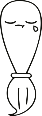 Bir insan tarafından çizilmiş boya fırçasının çizgi çizimi