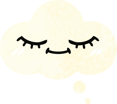 Bir insan tarafından çizilen düşünce baloncuğunun retro çizim tarzı karikatürü