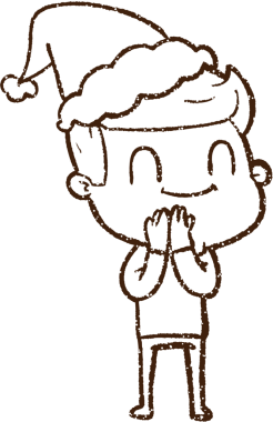 Bir insan tarafından çizilmiş Noel Adamı Kömürü