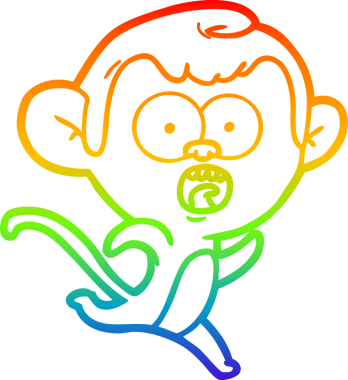 gökkuşağı gradyan çizgi çizimi bir insan tarafından çizilmiş bir maymun tarafından şok edildi