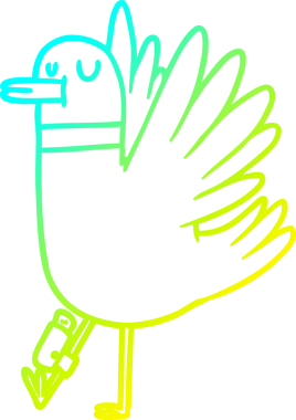 Bir insan tarafından çizilmiş kanat çırpan bir güvercin çizimi