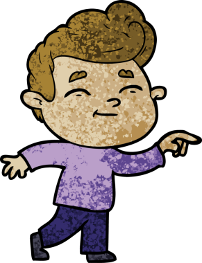 Bir insan tarafından çizilmiş mutlu çizgi film adamı.