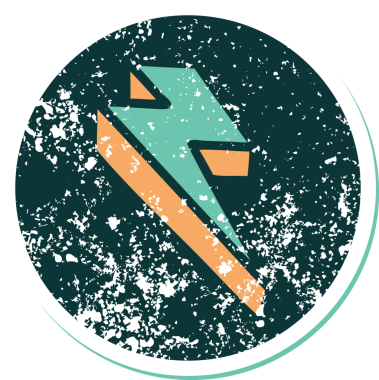 Bir insan tarafından çizilmiş yıldırımın sembolik dövmeli görüntüsü