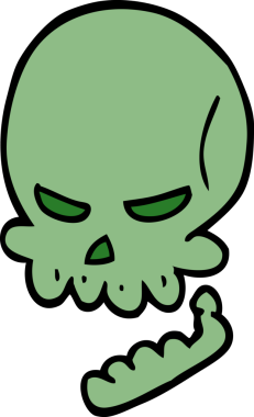 Bir insan tarafından çizilmiş cadılar bayramı kafatası karalaması.