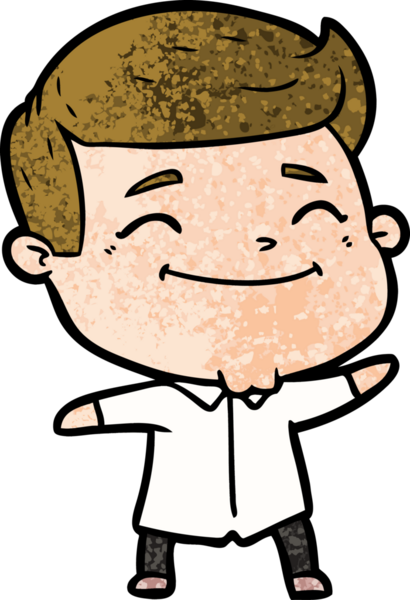 Bir insan tarafından çizilmiş mutlu çizgi film adamı.